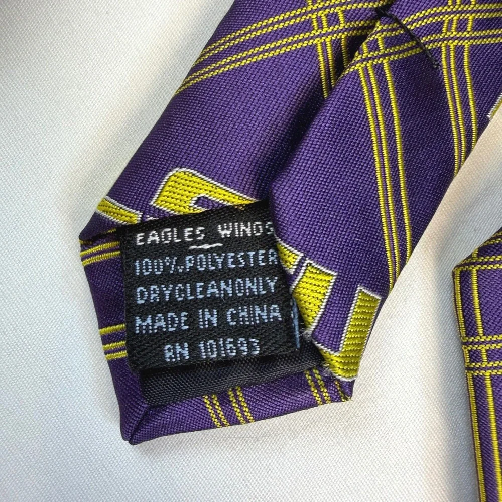 Eagles Wings Tie Mens Purple LSU Tigers NCAA Collegiate Gameday‎